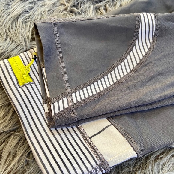 Lululemon Run Inspire Crops Capri 4 Gray White - Picture 4 of 16